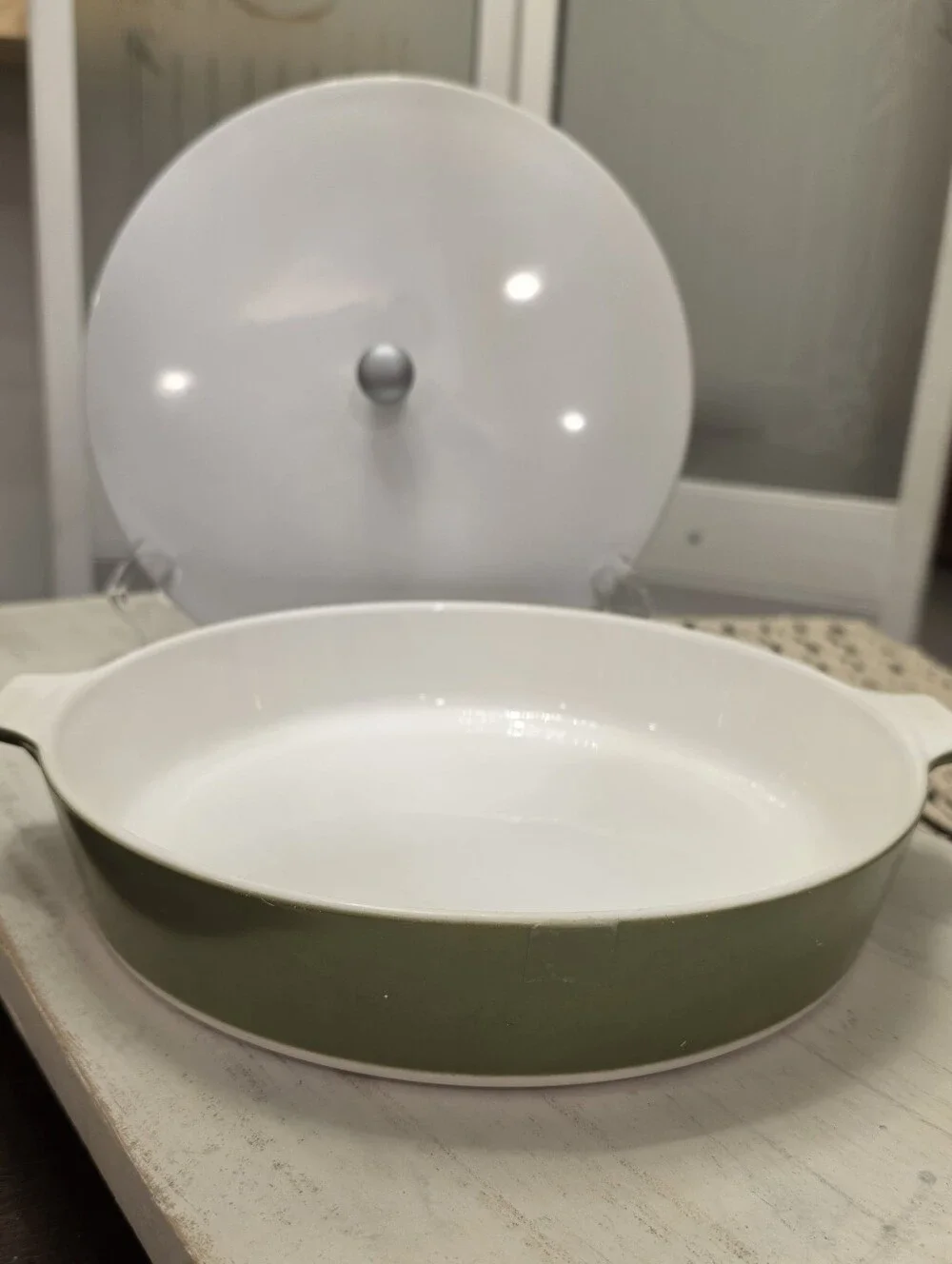 Vintage Corning Ware Avocado Green 10” Buffet Server P-710-B Casserole Lid